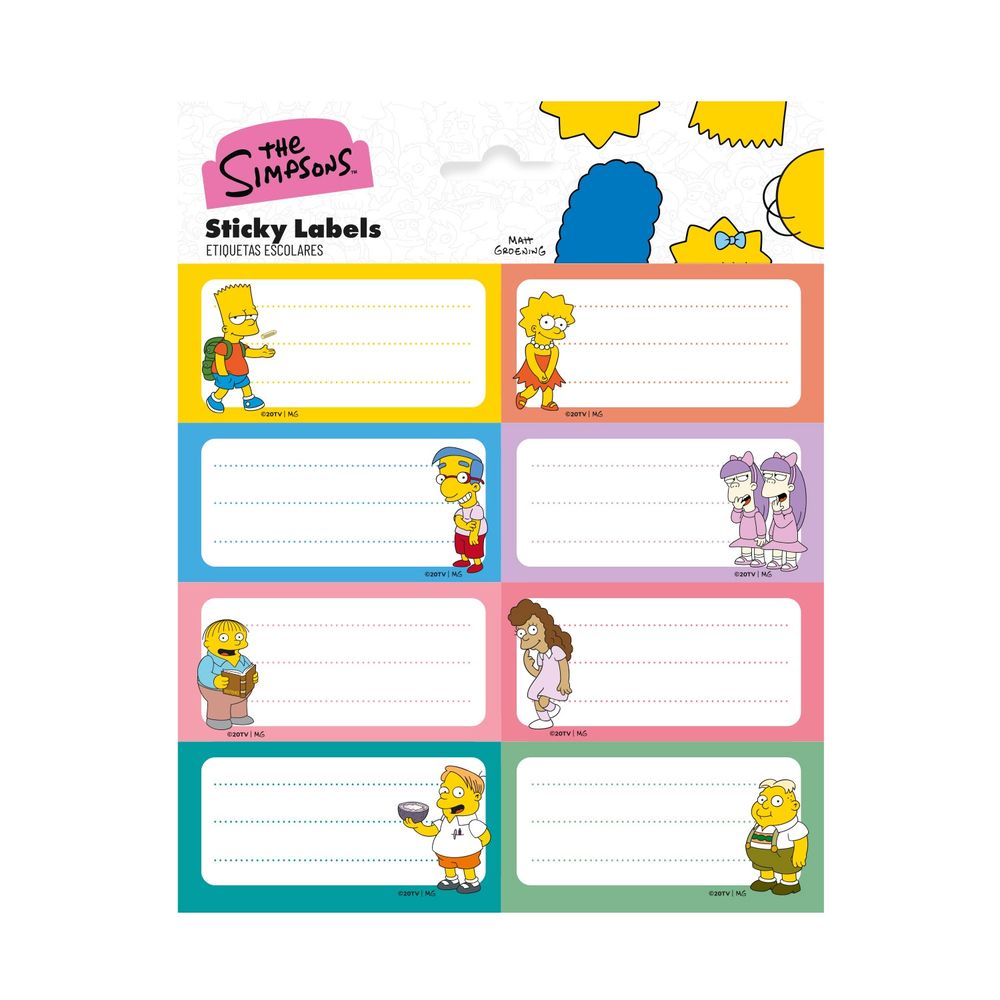 Grupo Erik The Simpsons - SelfAdhesive Labels Selbstklebende Etiketten - Mehrfarben